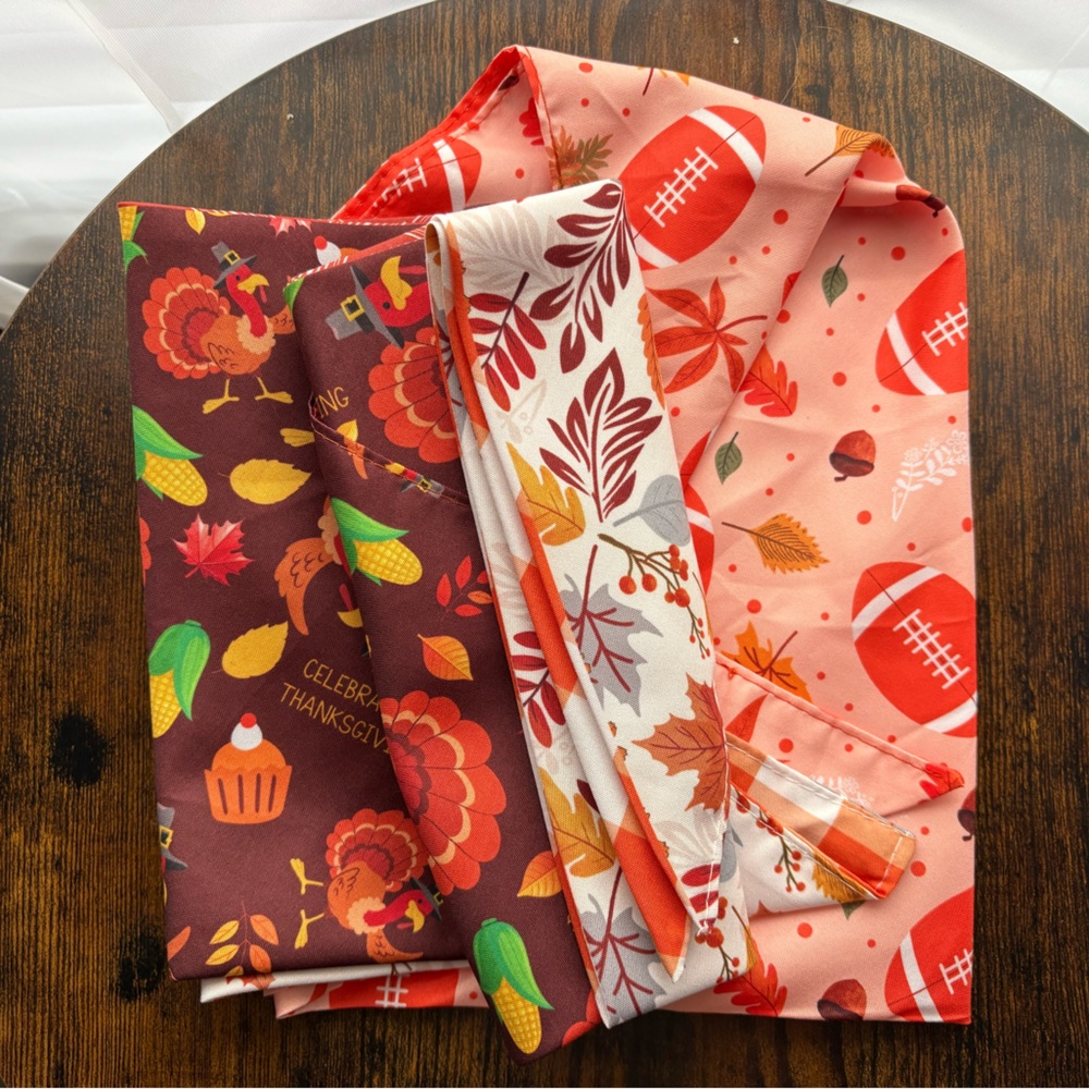 Colorful Autumn Holiday Pet Bandanas for Midsize Dogs